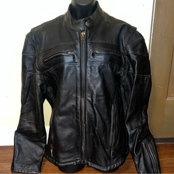 Vintage Zony Inc Heavy Duty Genuine Leather Motorcycle Jacket Size M - Picture 7 of 15